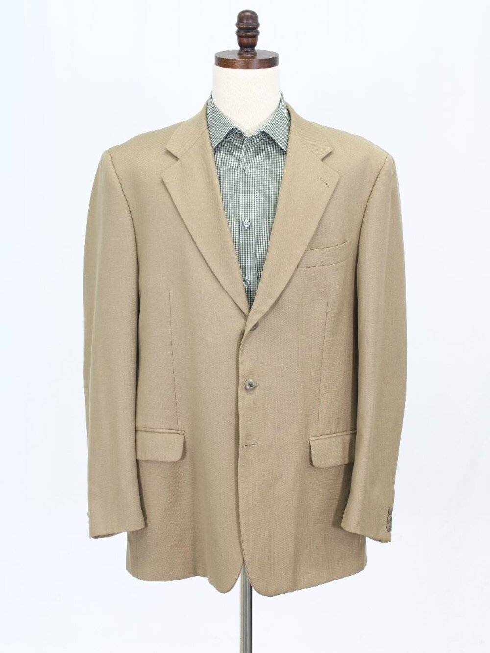 Bachrach 44L Beige Blazer Sport Coat Jacket 3-Button Herringbone W705